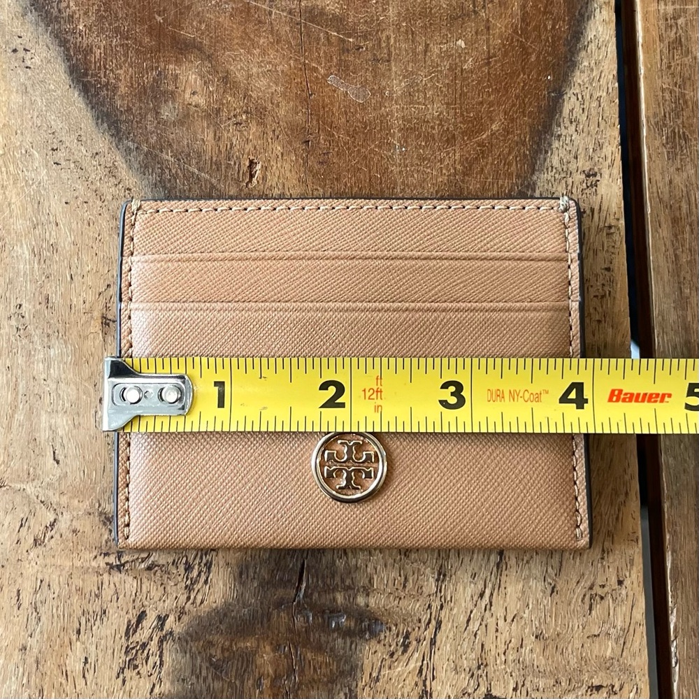 Tory Burch Robinson Leather Card Case in Cardamom (Tan) - Picture 5 of 10